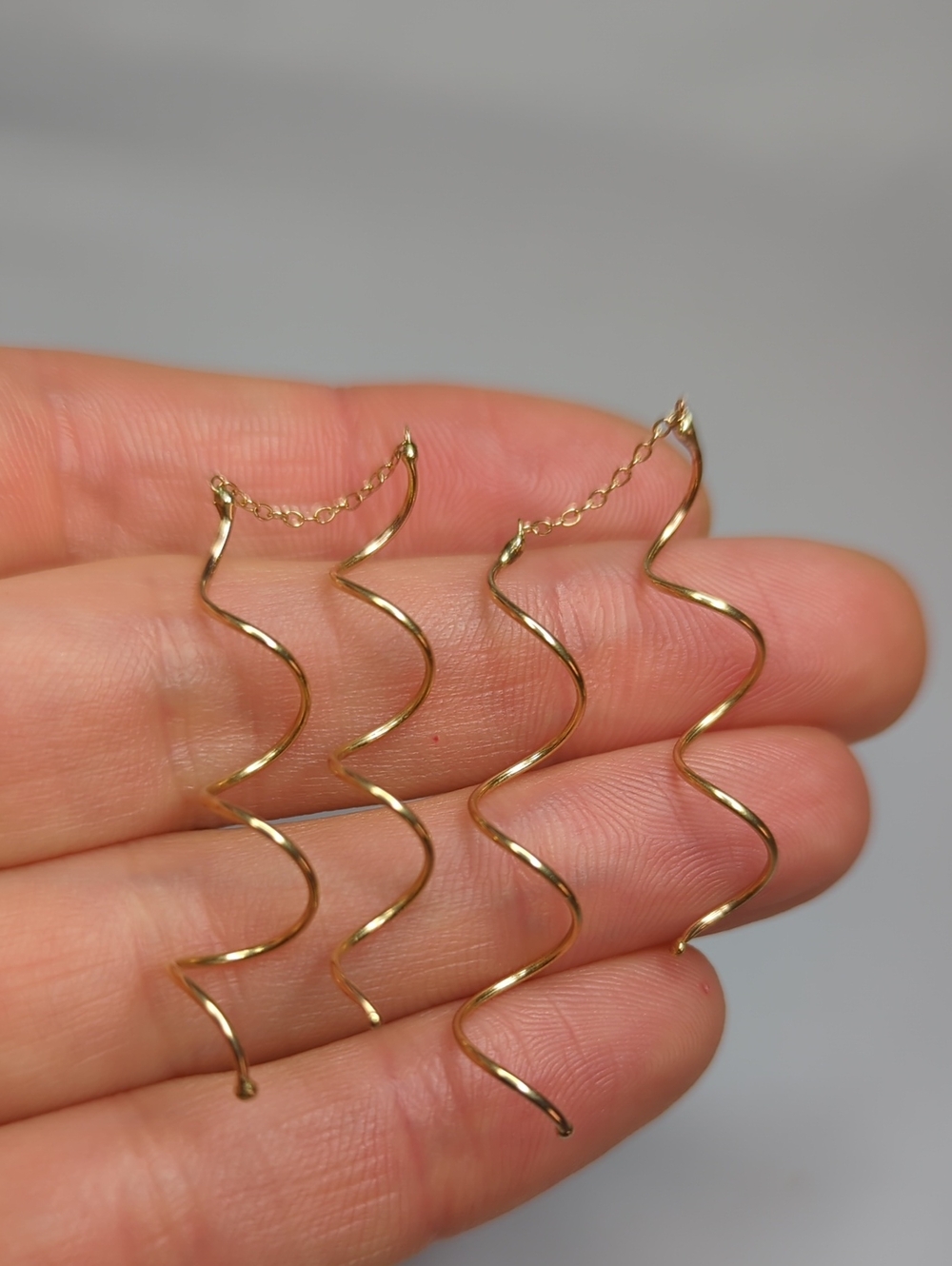 Delicate Gold Spiral Threader Earrings